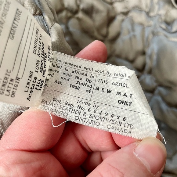 Vintage Rajac Leathers Penny Lane Fur Trim Leather Coat Longline Grey Size Small - Picture 12 of 12